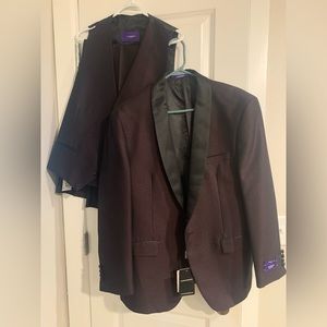 Statement three-piece burgundy/black suit. $100 OBO, new with tags